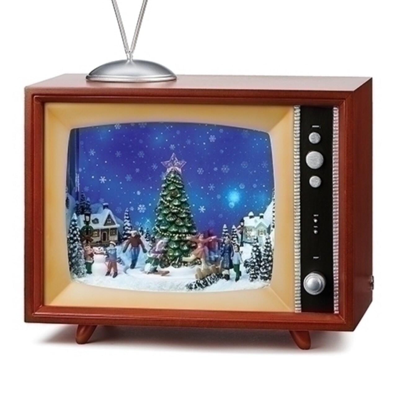 Roman 10" LED Lighted Musical TV with Tree Snow Christmas Tabletop Decor
